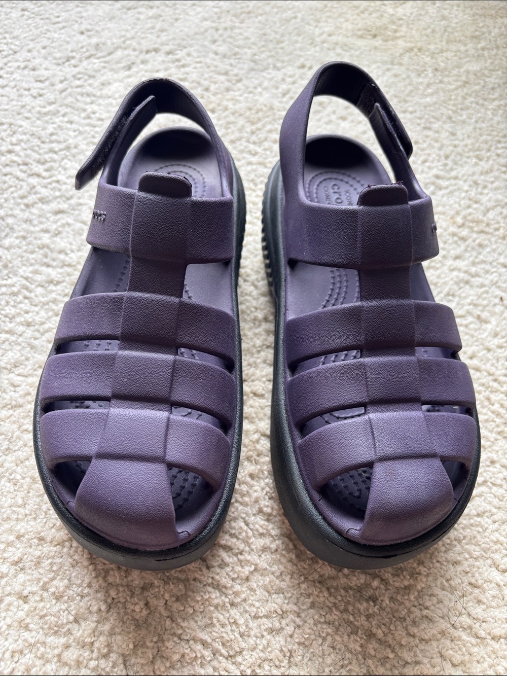 CROCS Purple Strappy Fisherman Platform Sandals